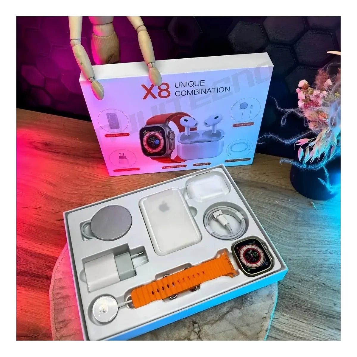 Combo Smartwatch Powerbank Audifonos X8